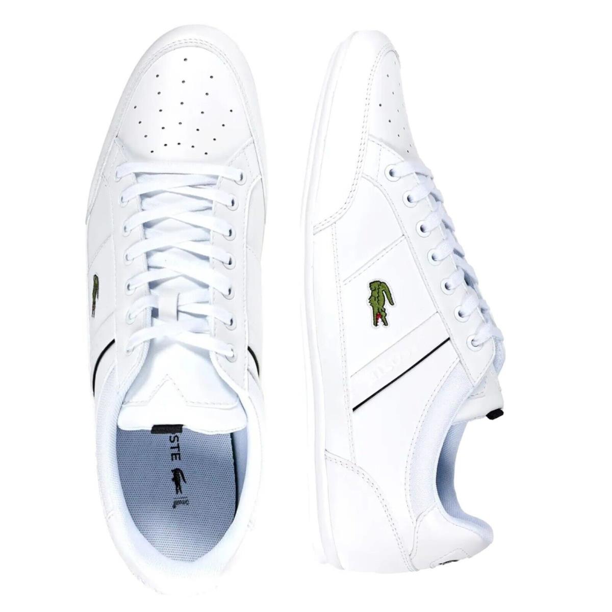 Lacoste Brand Men Shoes Chaymon 0121 White Black Casual Sneakers Shoes