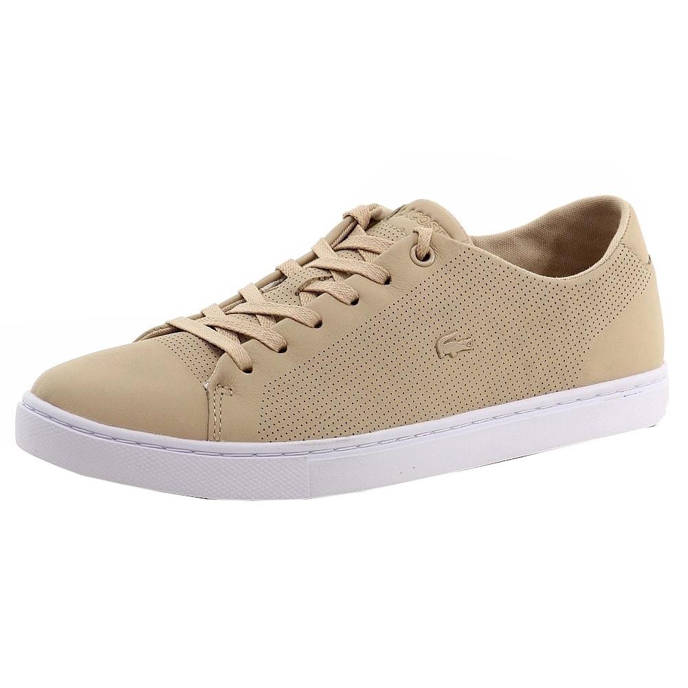 Lacoste Women`s Showcourt Lace 116 Fashion Sneakers Shoes Beige