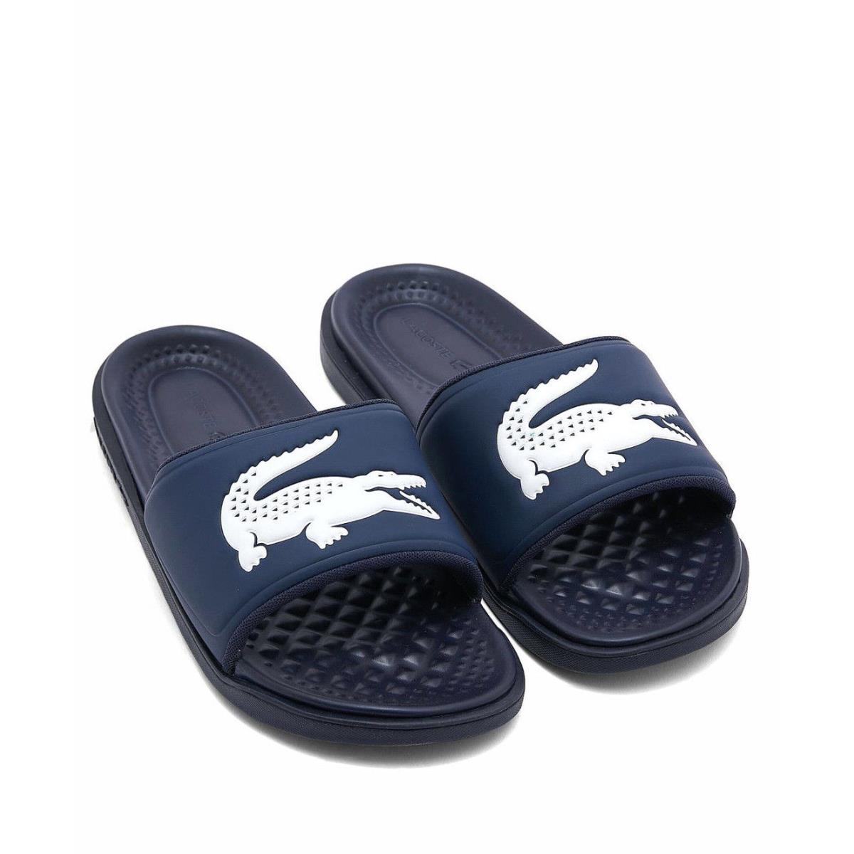 Mens Lacoste Croco Dualiste Slides Cushioned Slip On Sandals