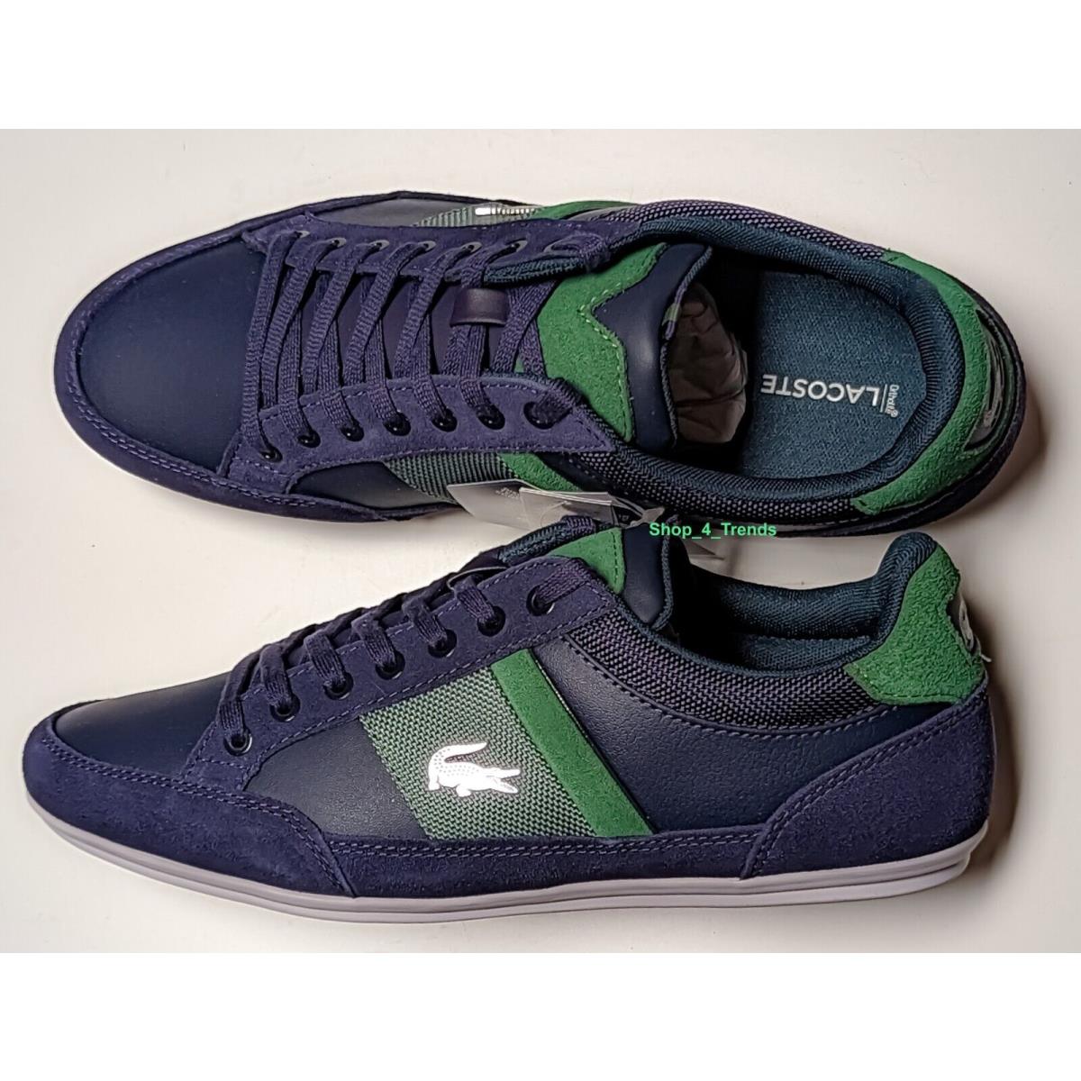 Lacoste Men Shoes Chaymon 123 2 Navy Green Leather Casual Sneakers Shoes