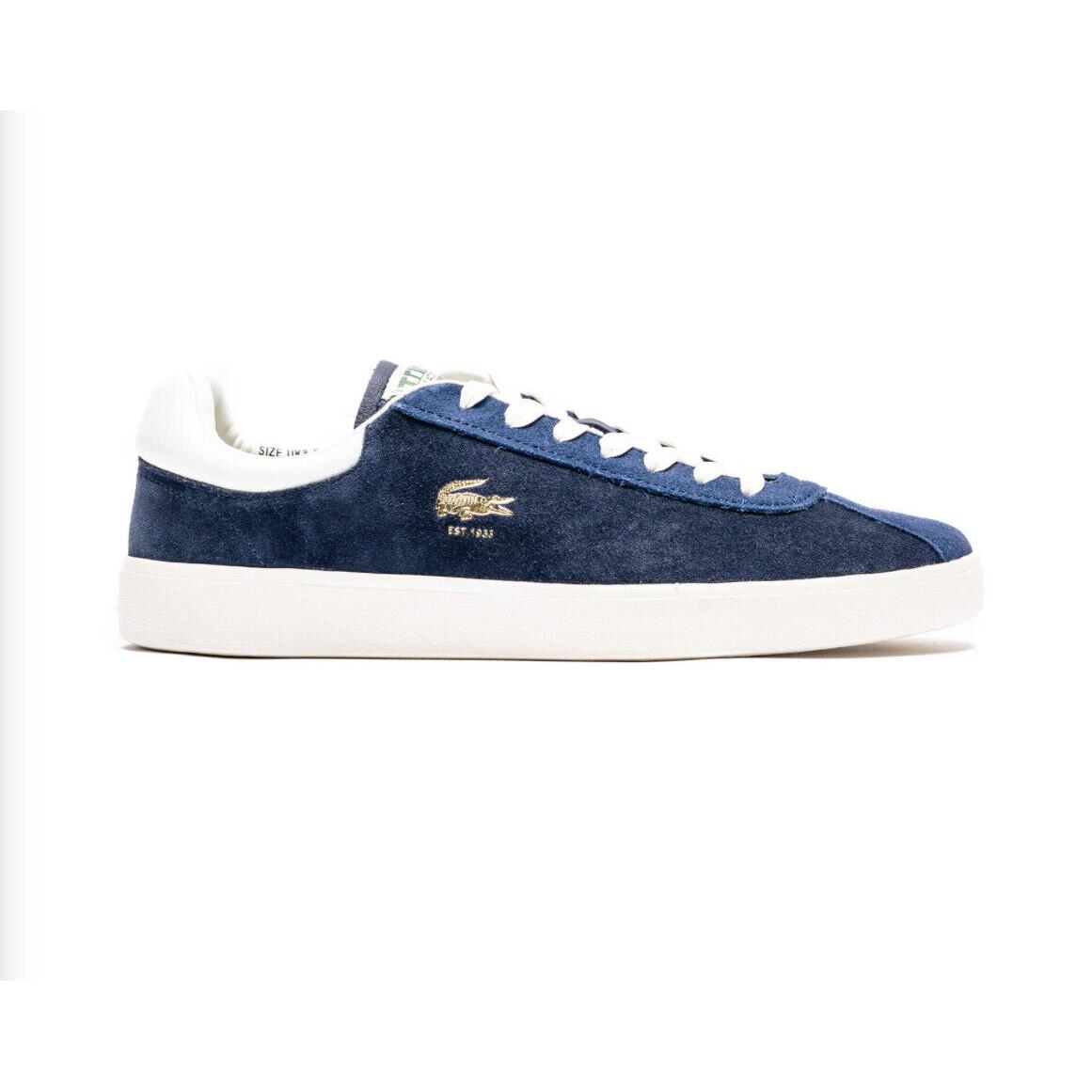 Lacoste Men`s Baseshot 223 Suede Sneakers IN Navy / Off White