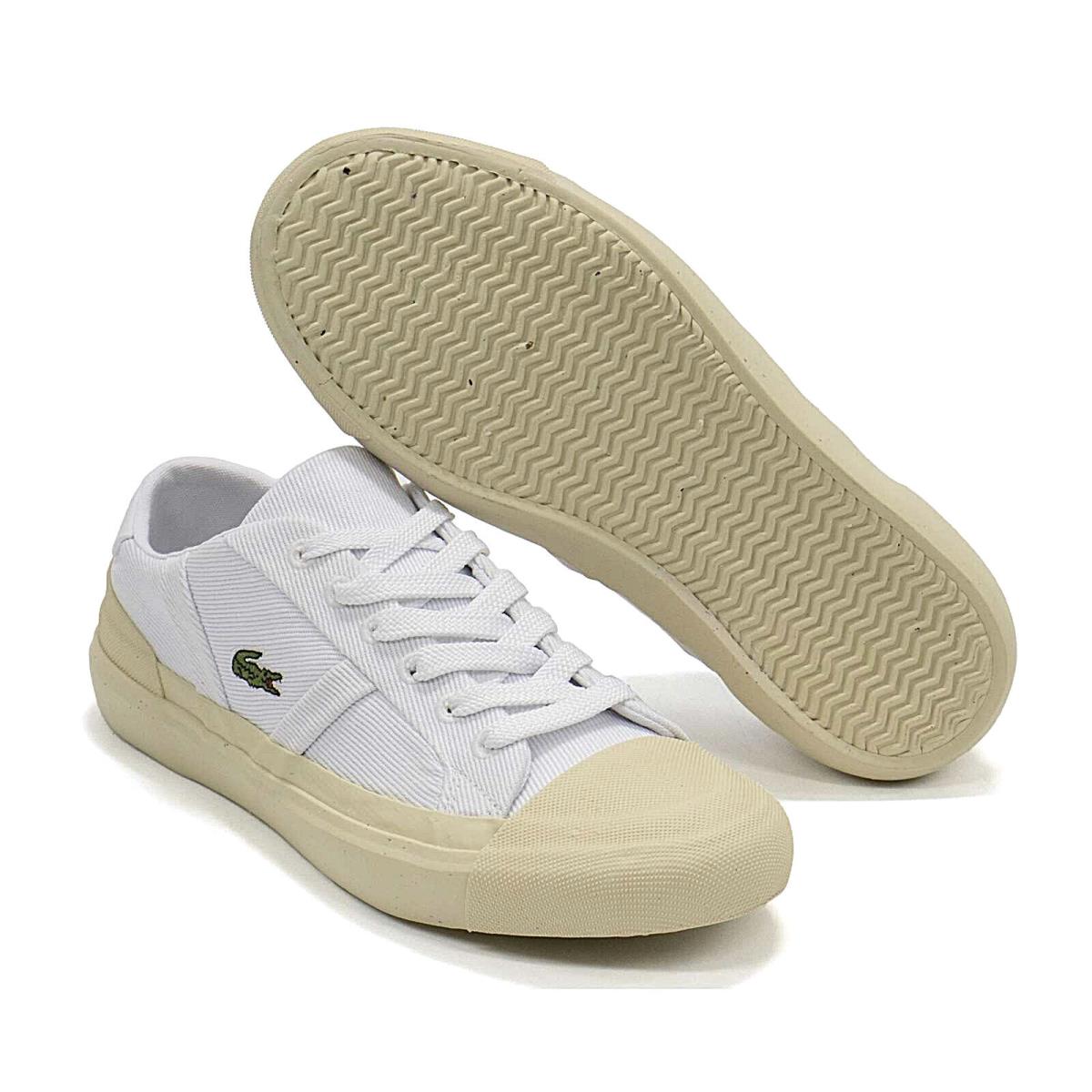 Womens Lacoste Shoes Sideline White Canvas Fashion Sneakers Size 5 US