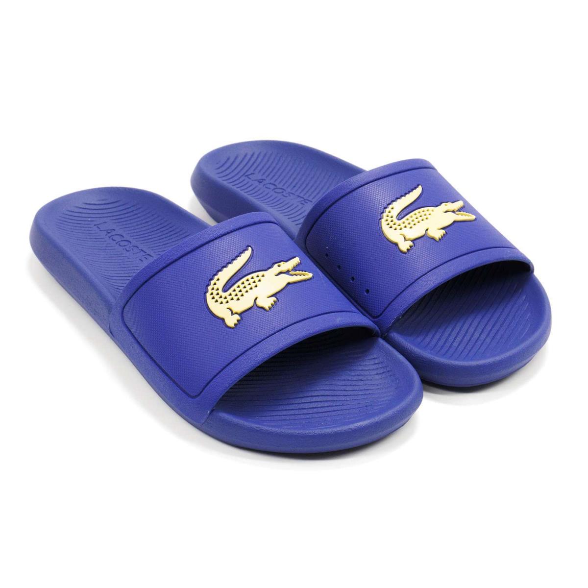 Lacoste Men Sandals Flip Flops Croco Slide Sandals Navy