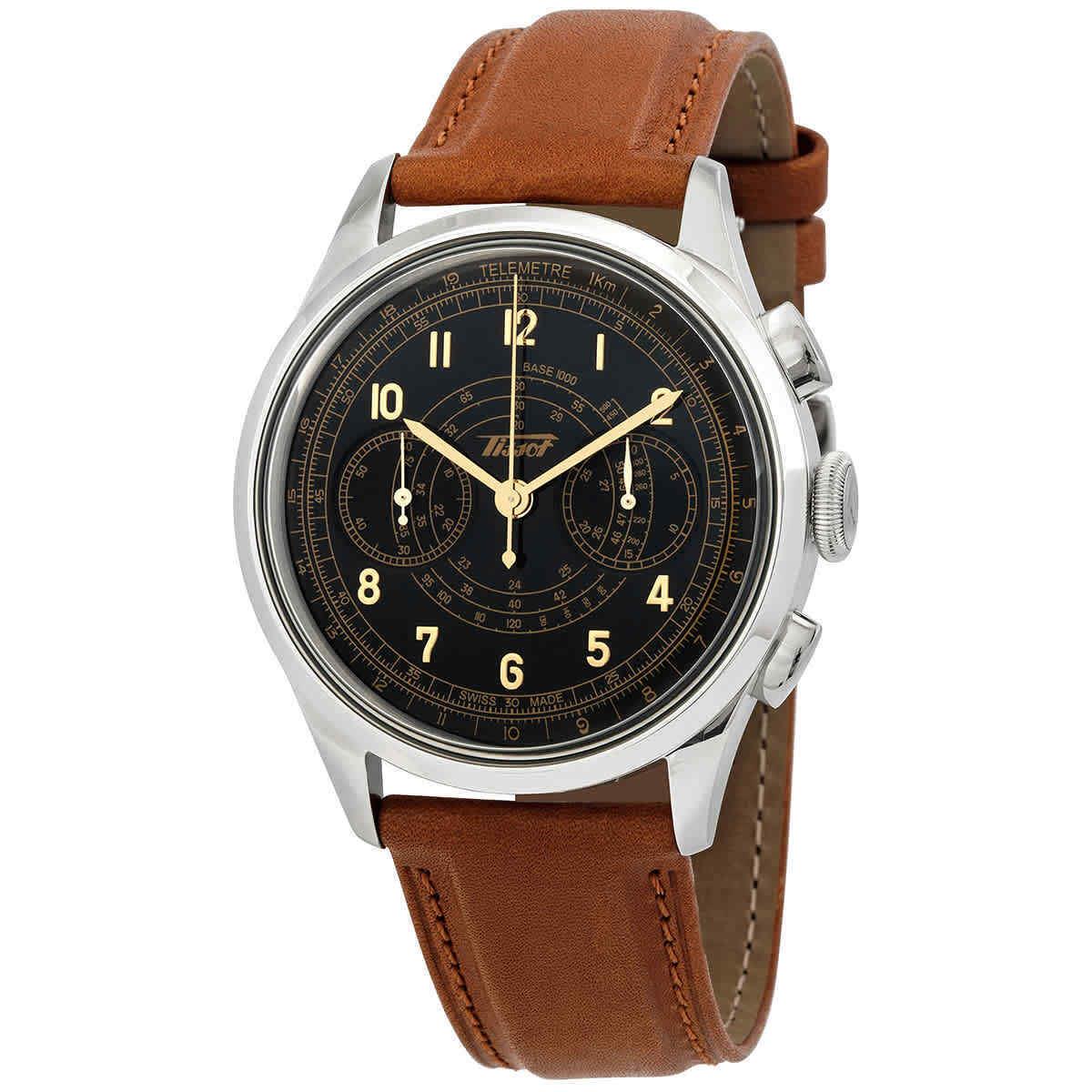 Tissot Heritage Telemeter Chronograph Automatic Black Dial Men`s Watch