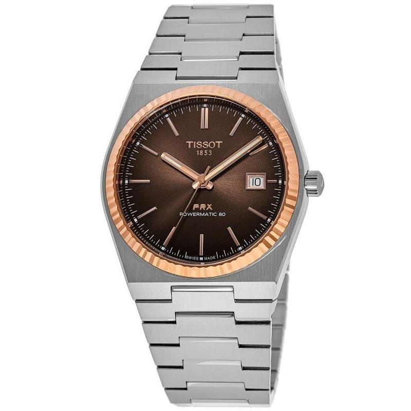 Tissot Prx Powermatic 80 Brown Dial Steel Men`s Watch T931.407.41.291.00