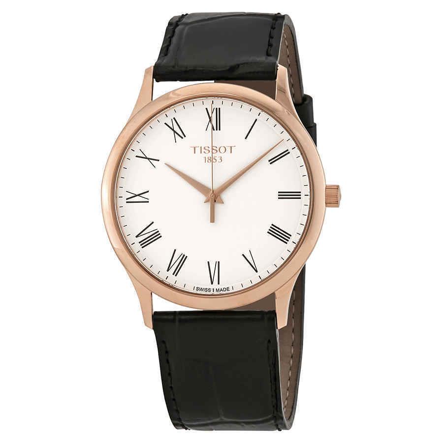 Tissot Excellence Men`s 18kt Rose Gold Black Leather Watch T926.410.76.013.00