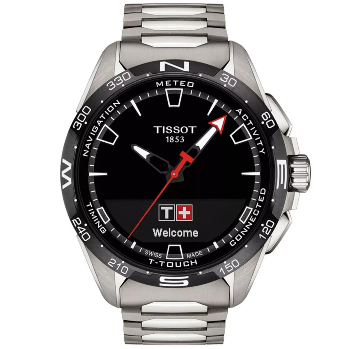 Tissot Men`s Swiss T-touch Connect Solar Titanium Bracelet Smart Watch 48mm