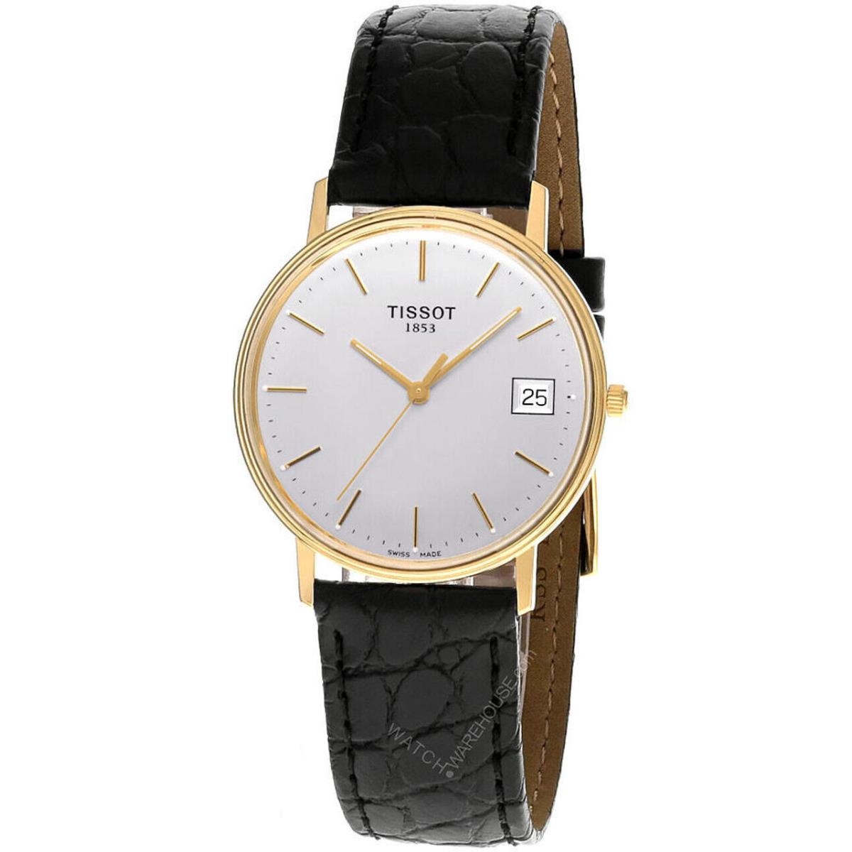 Tissot Goldrun Hesalite 18K Gold 33.7MM Silver Dial Women`s Watch T71.3.401.31