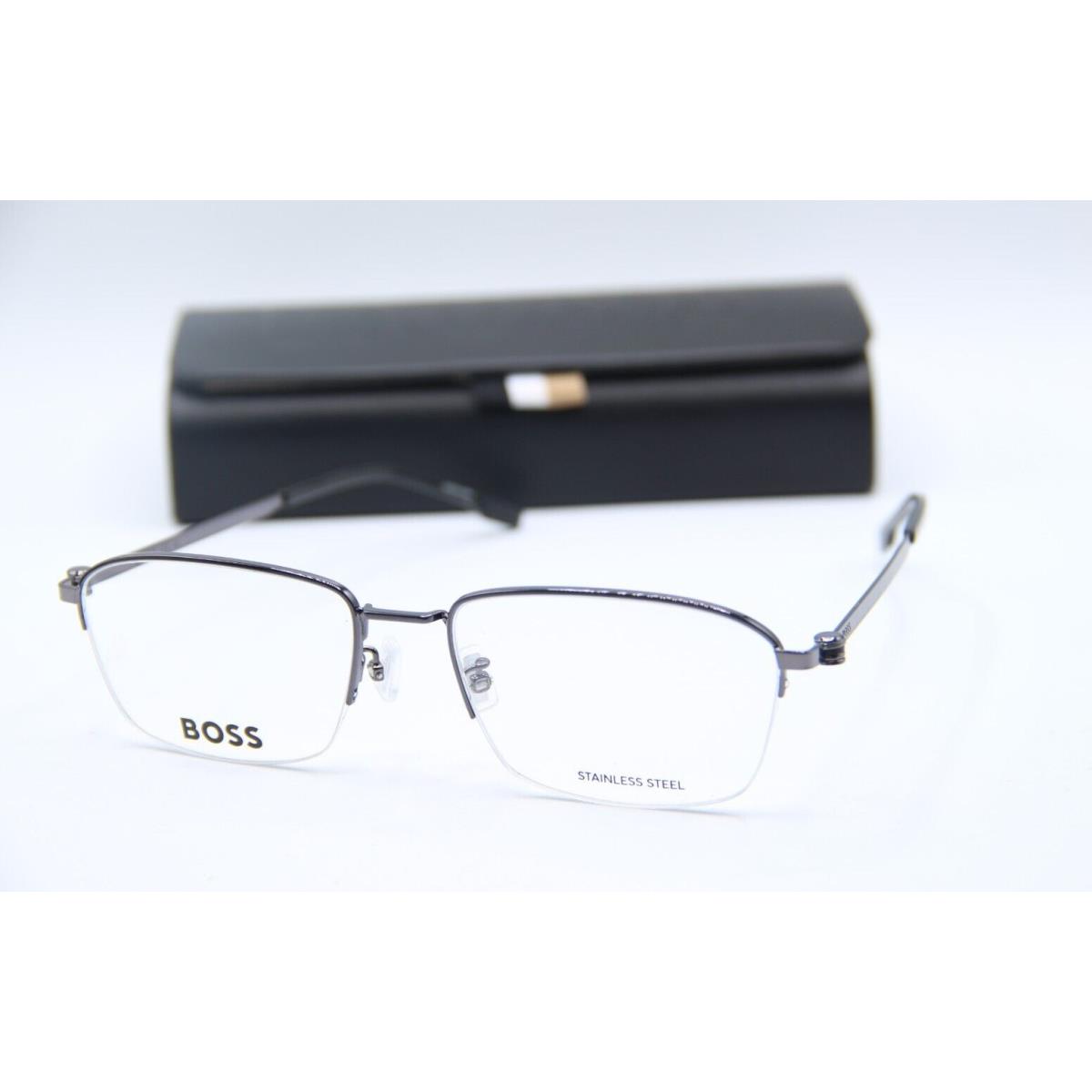 Hugo Boss 1472/F V81 Silver Black Eyeglasses W/case 55-18