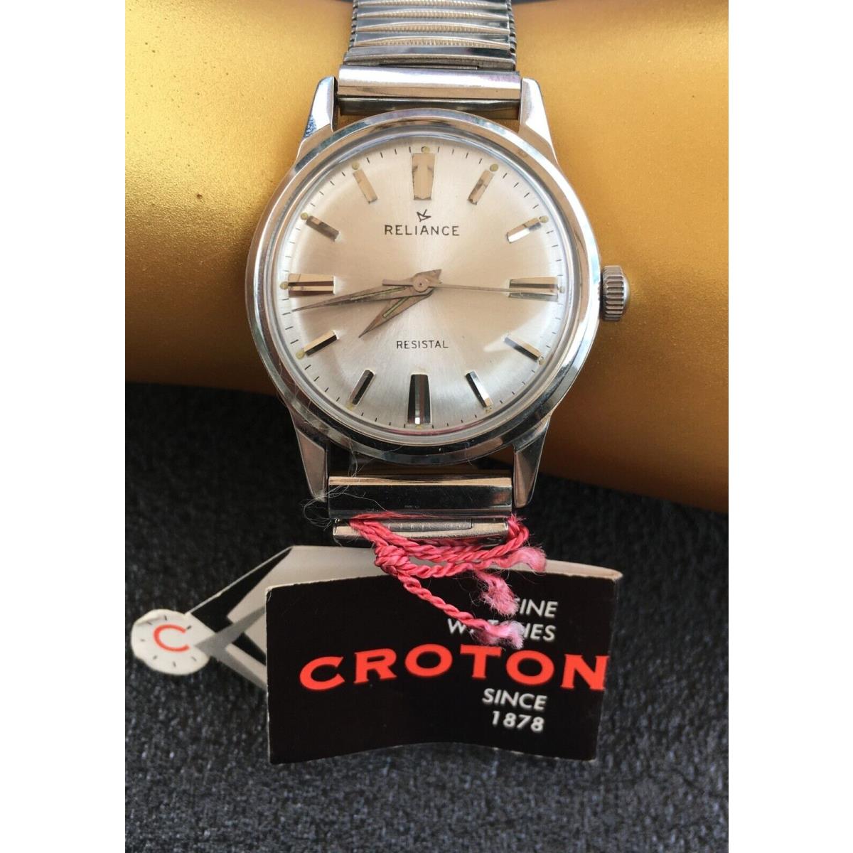 Vintage Men`s Croton Reliance Resistal Manual Watch Mint Tags Sea Baron