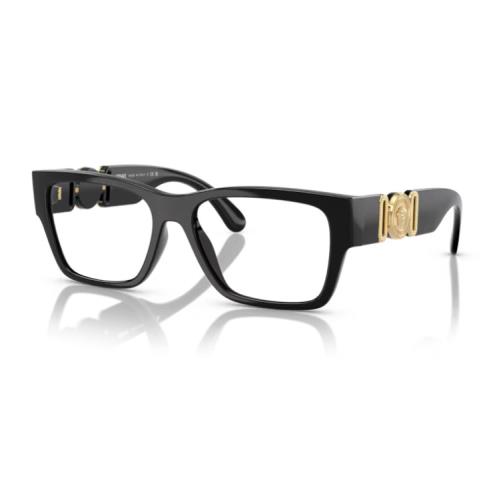 Versace 0VE3368U GB1 Black 53mm Rectangular Men`s Eyeglasses