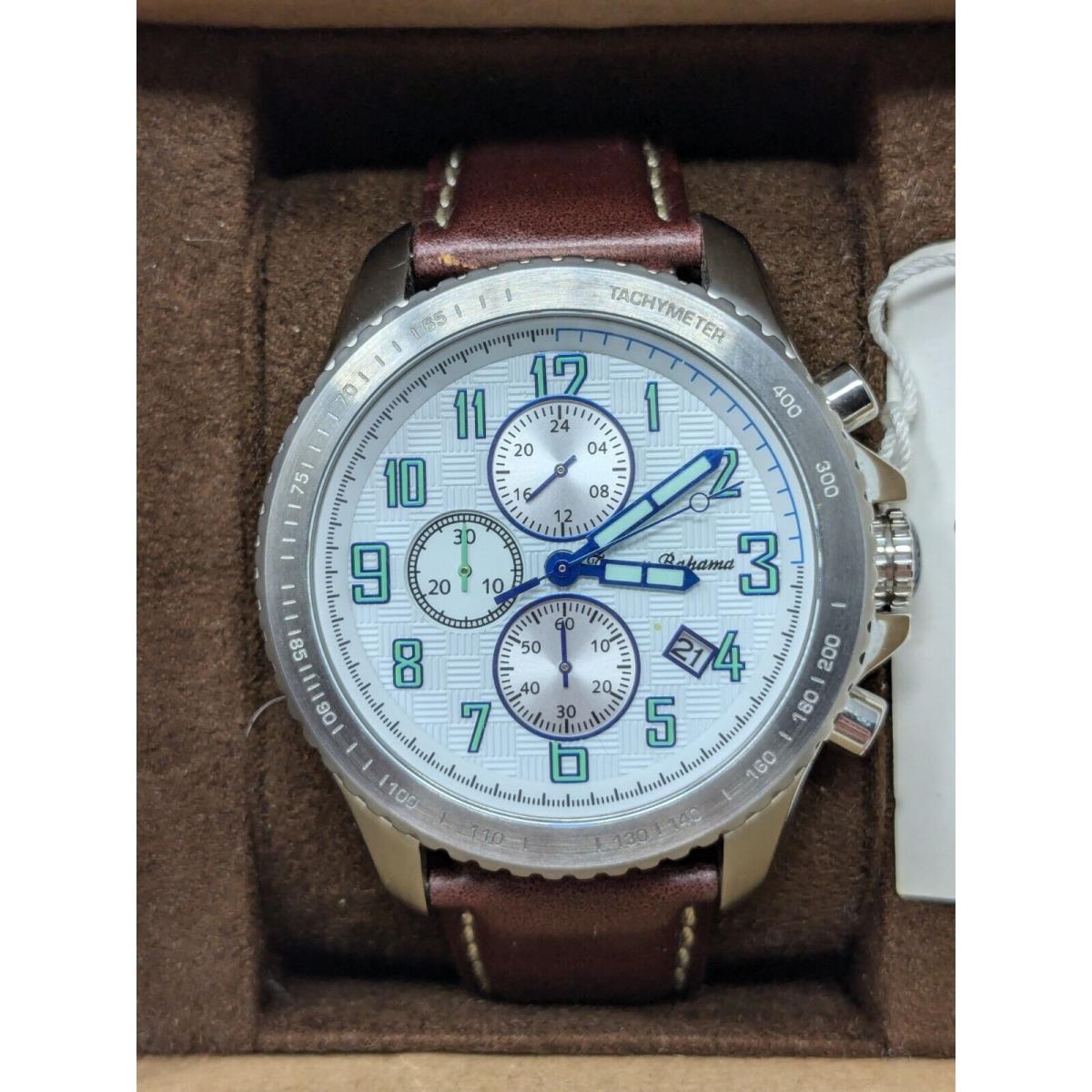 Tommy Bahama Tachymeter Men`s/unisex Watch Leather Band Battery