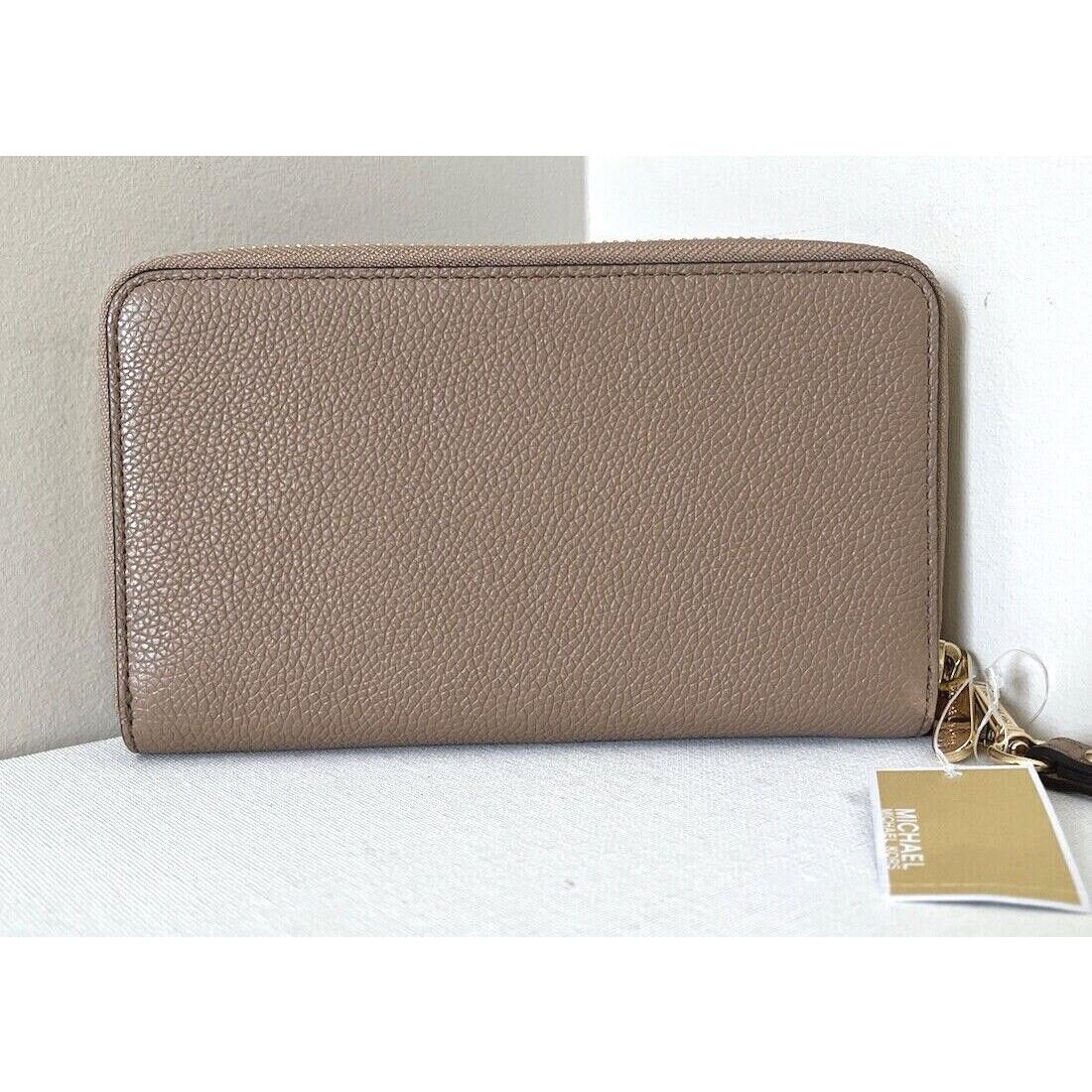 Michael Kors Hayes Large Flat Phone Case Wallet Leather Dark Khaki