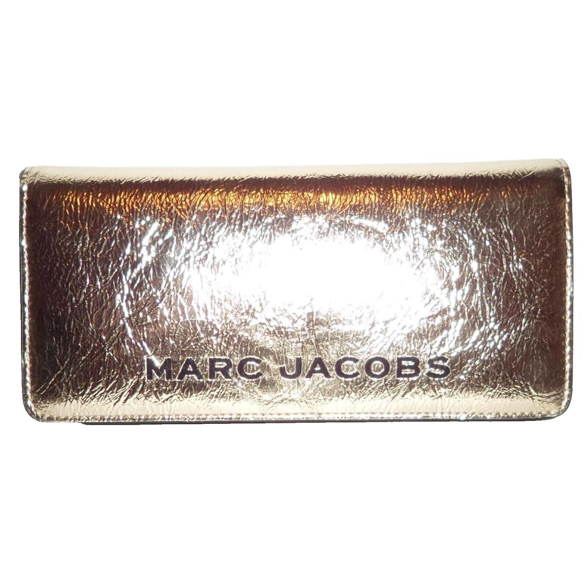 Marc Jacobs Gold Leather Bifold Clutch Wallet