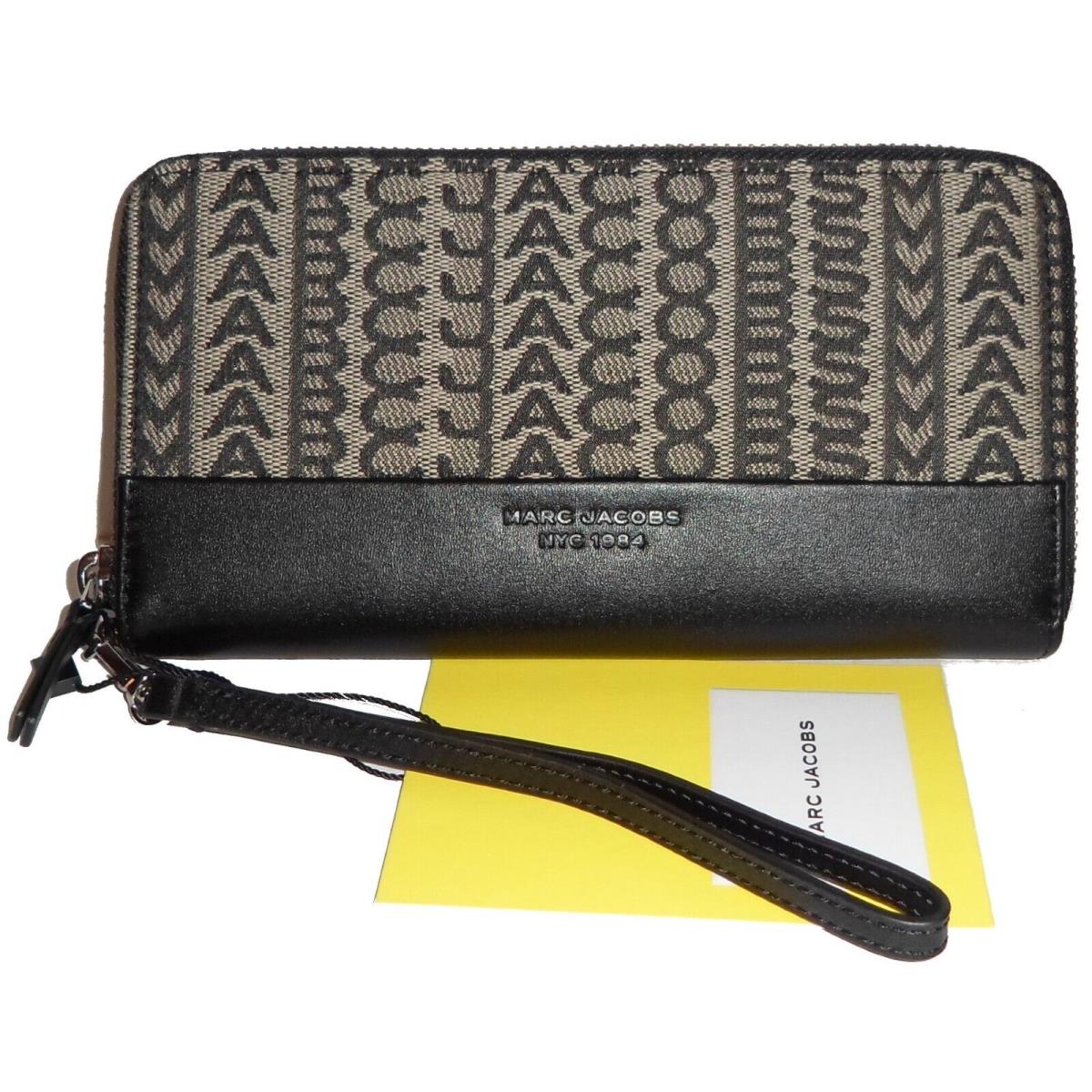 Marc Jacobs Black Multi Leather Zip-around Clutch Wallet Wristlet