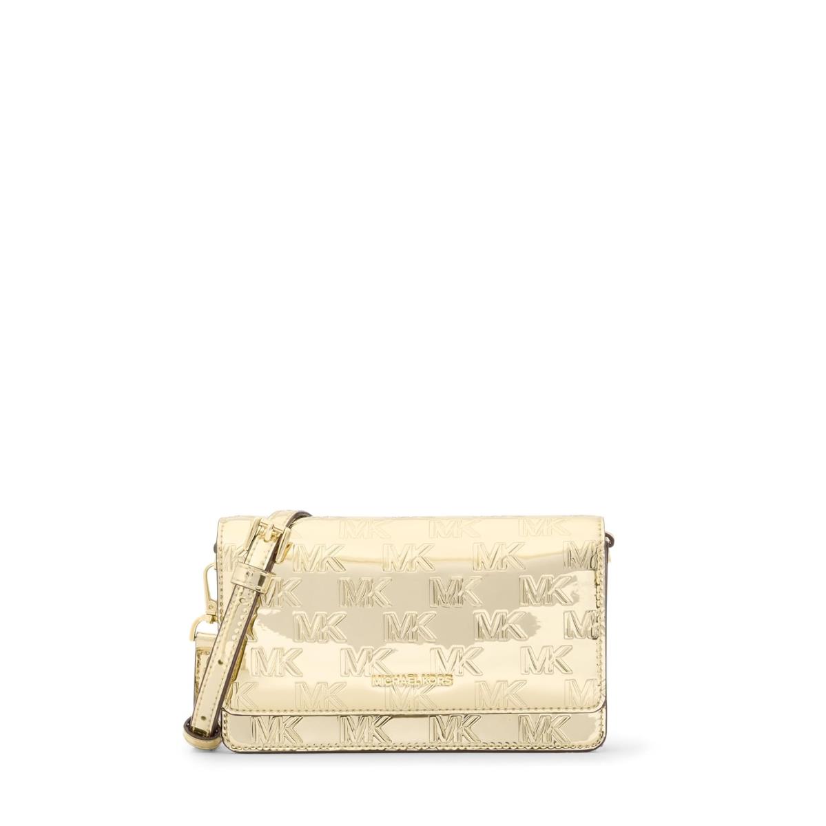 Woman`s Handbags Michael Michael Kors Jet Set Small Phone Crossbody Pale Gold