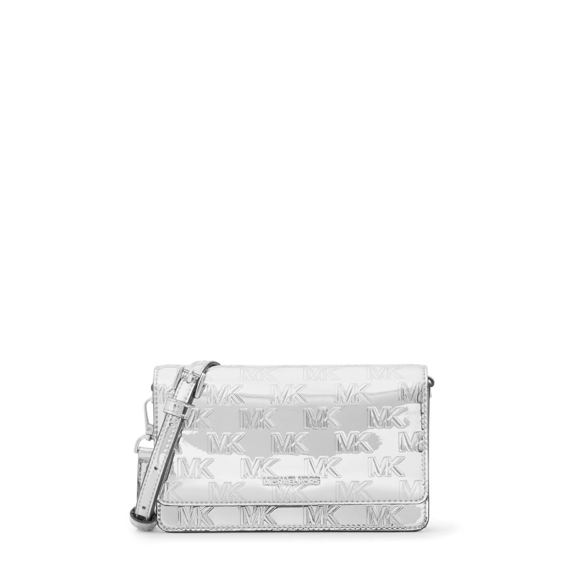 Woman`s Handbags Michael Michael Kors Jet Set Small Phone Crossbody Silver