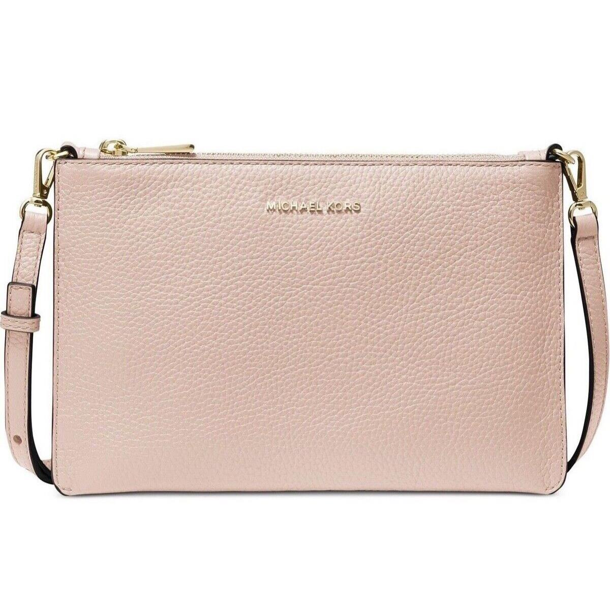 Michael Kors Leather Double Pouch Crossbody 38F1GJ6C7L / 38F1GJ6C7B / 38H1LJ6C7L Soft Pink