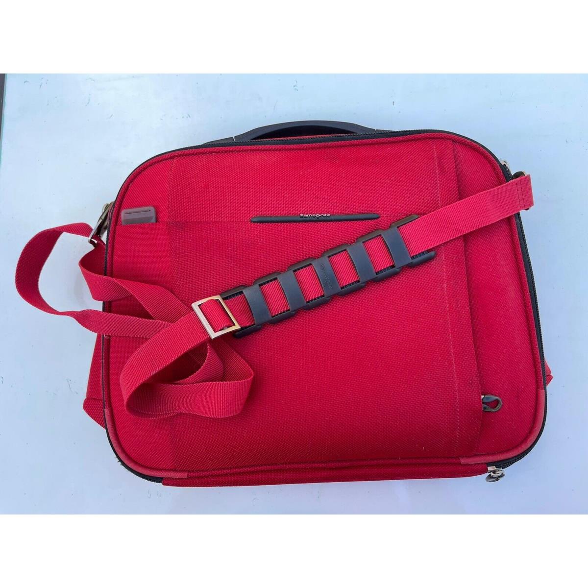 Samsonite Red Laptop Briefcase Tablet Travel Weekend Bag with Detachable Handle