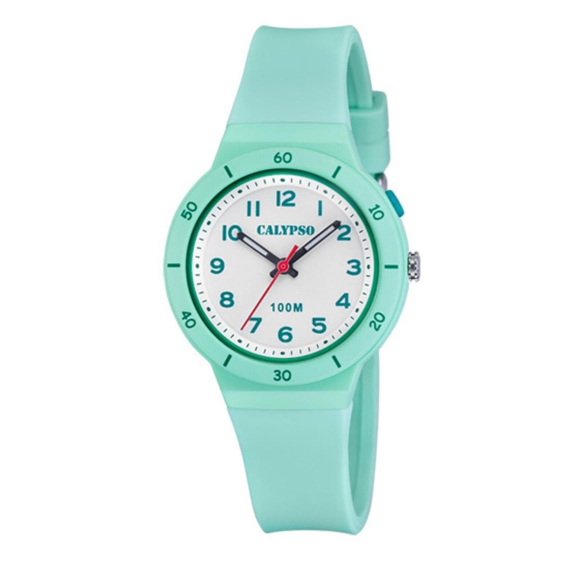 Calypso 33mm Kids Analog Glow Watch Boys / Girls Fits Ages 9 and up - K5848 Mint Green by Festina