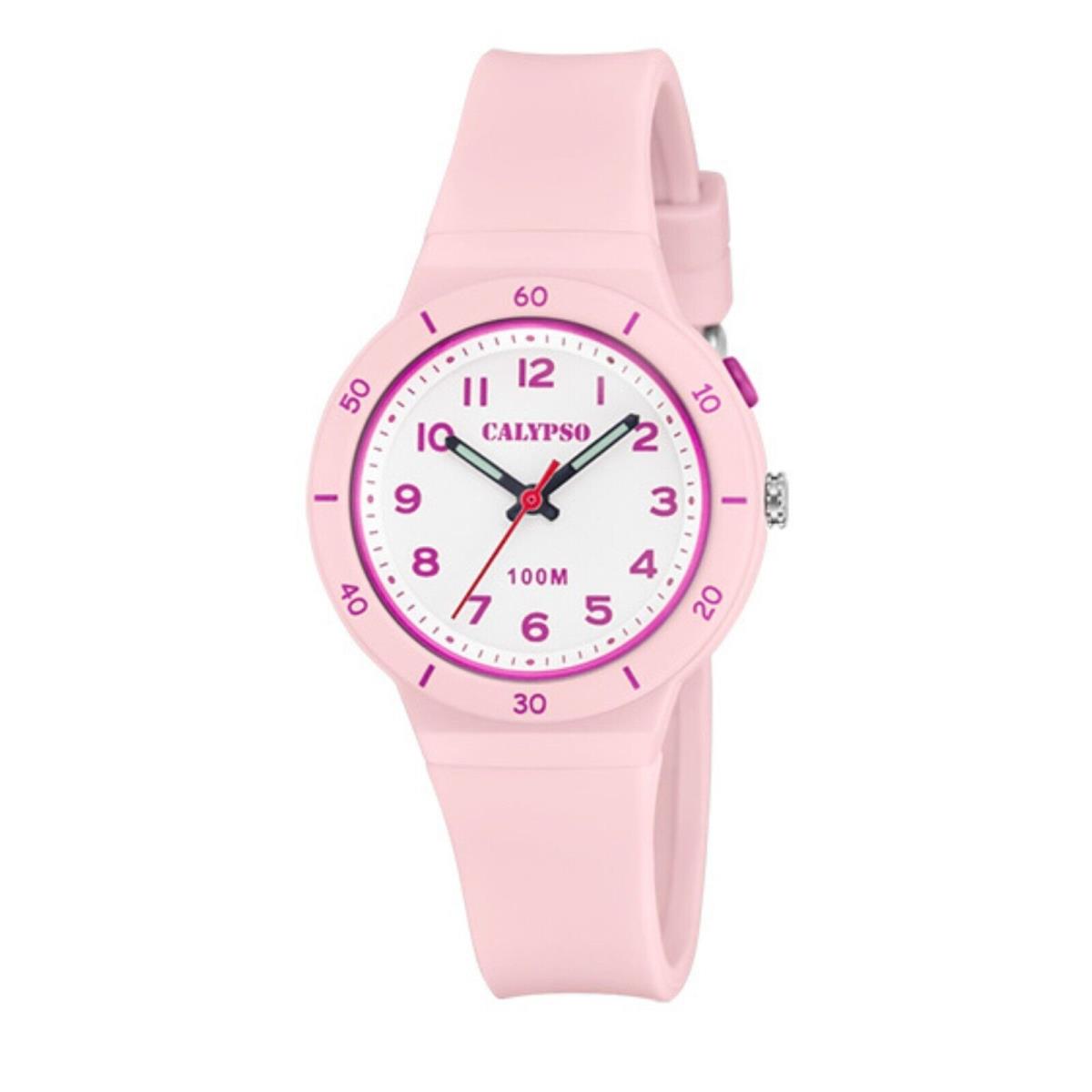 Calypso 33mm Kids Analog Glow Watch Boys / Girls Fits Ages 9 and up - K5848 Pink by Festina