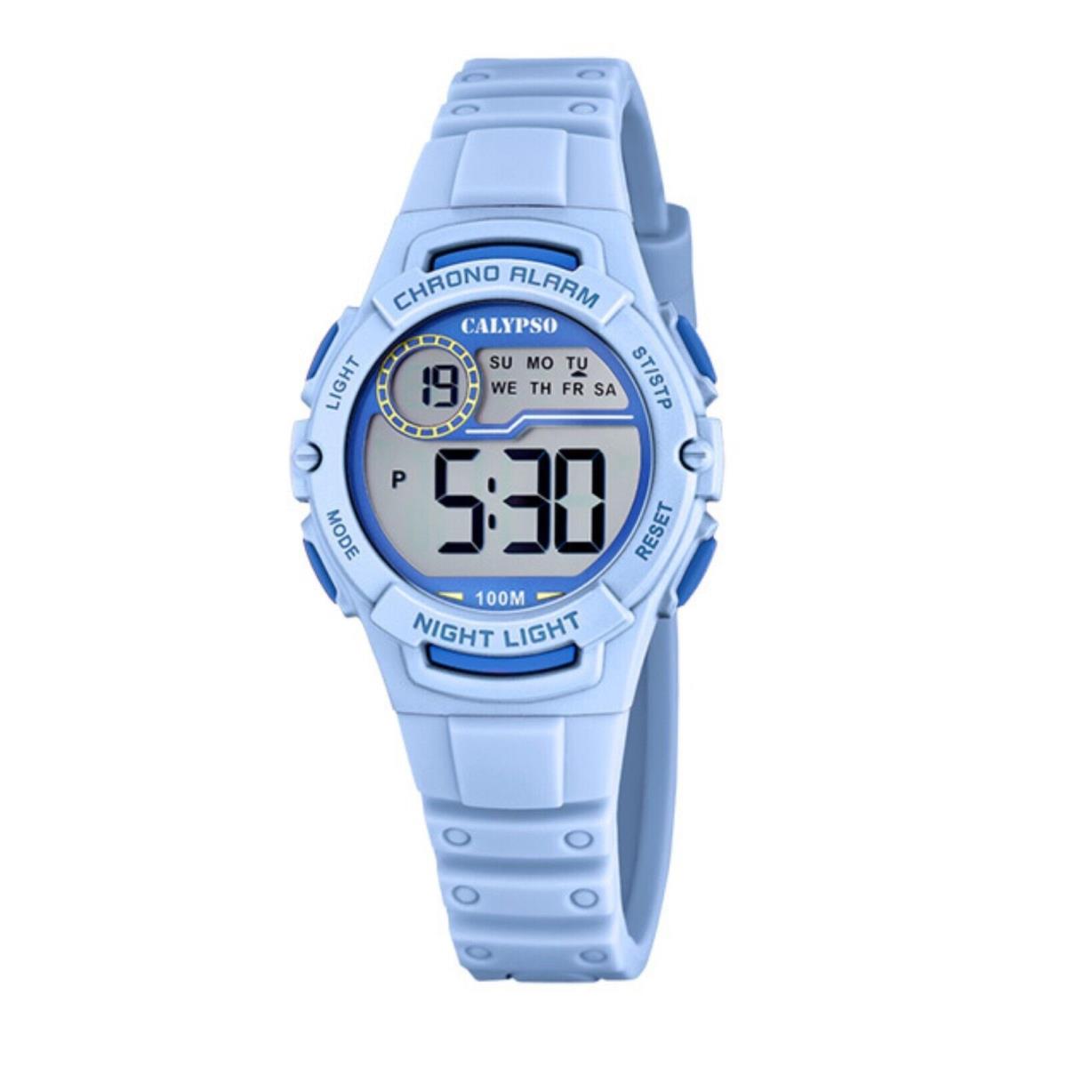 Festina Calypso Kids Digital Watch Light Chrono Alarm Date Water Resistant - K5852 Baby Blue