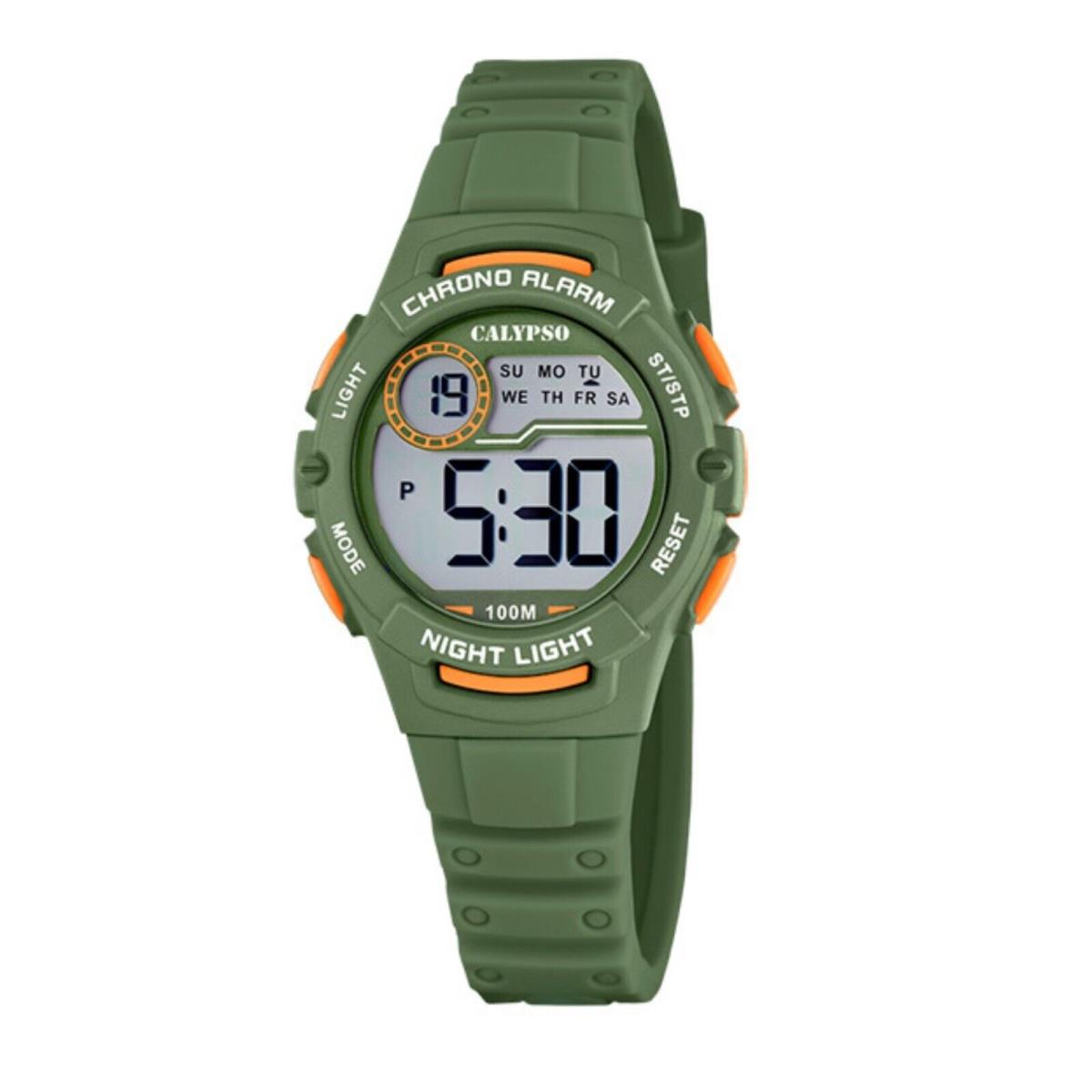 Festina Calypso Kids Digital Watch Light Chrono Alarm Date Water Resistant - K5852 Green