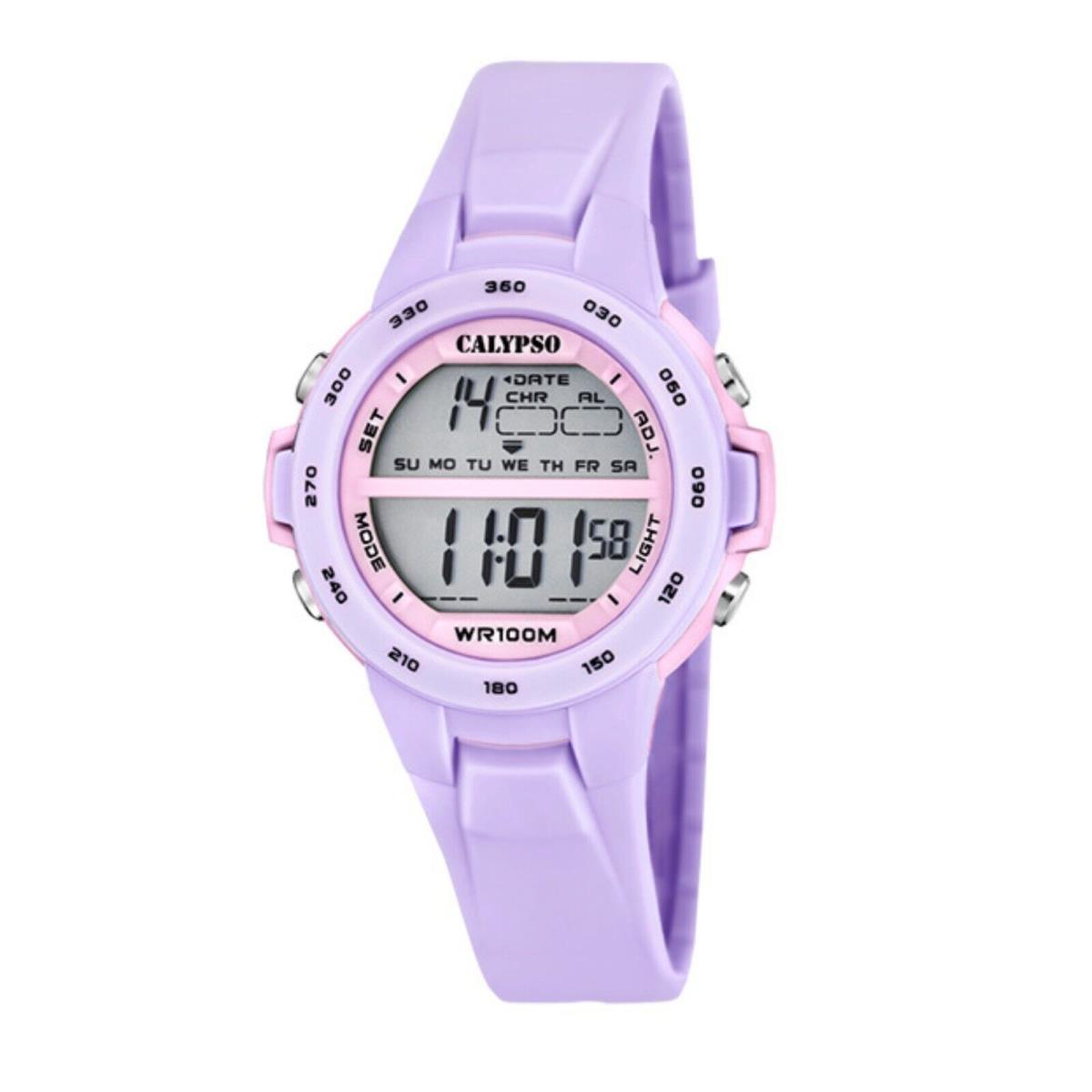 Festina Calypso Kids Digital Watch Alarm Light Up Chrono Alarm Light - K5850 Purple