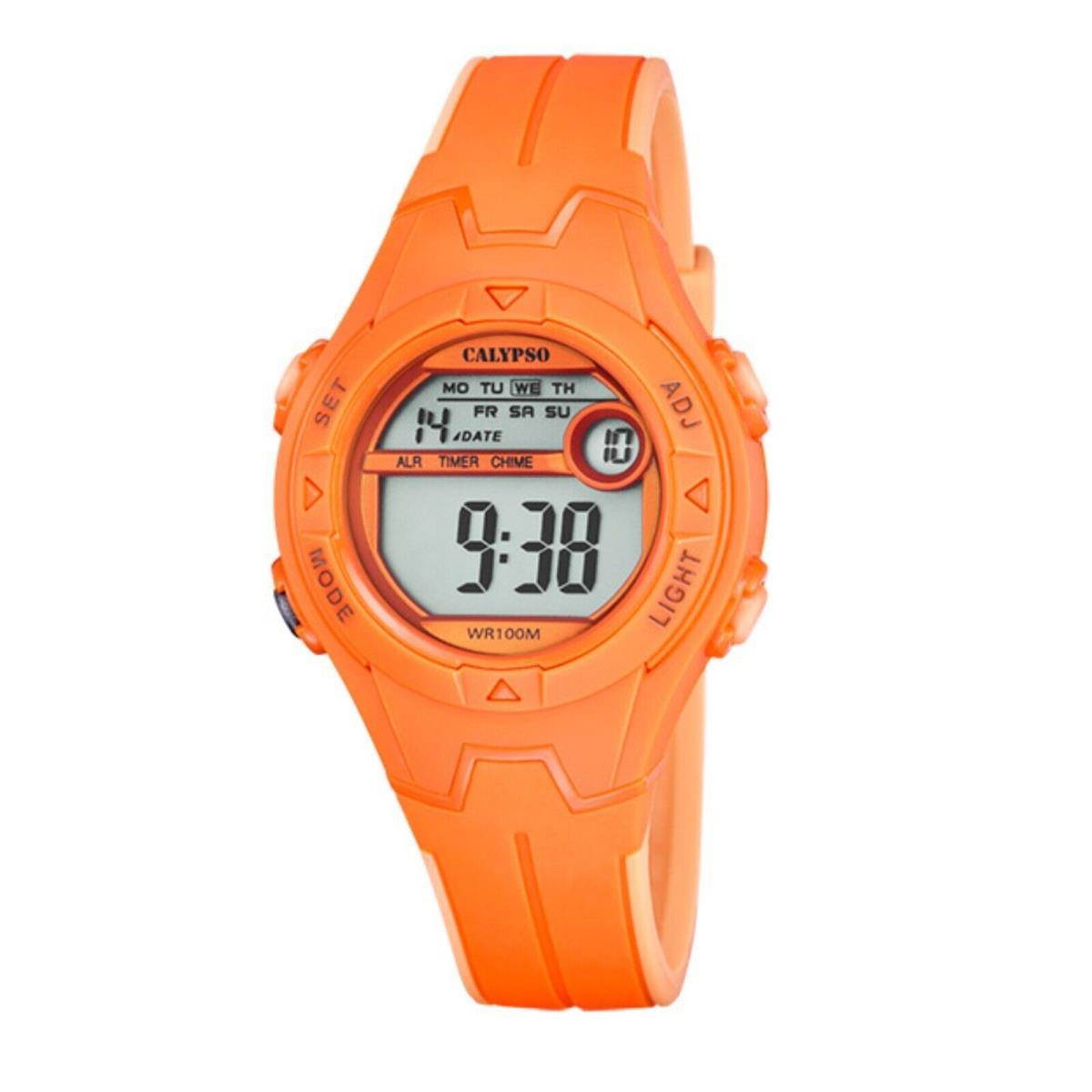 Festina Calypso Kids Digital Watch Round Alarm Light Up Chrono Alarm Light - K5849 Orange