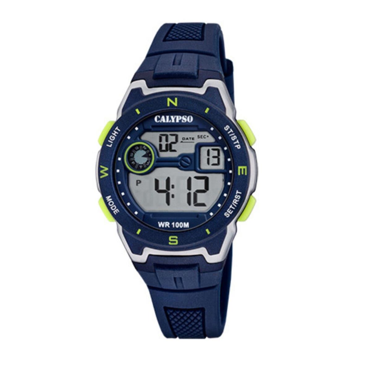 Festina Calypso 35mm Boys Digital Watch Date Timer Chrono Alarm Light - K5853 Blue