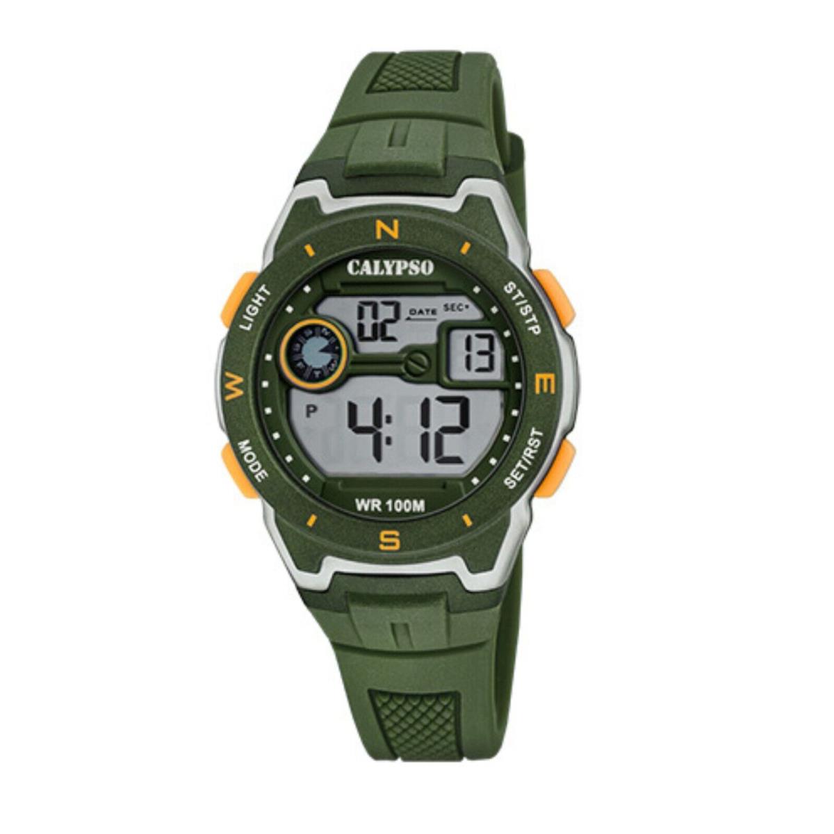 Festina Calypso 35mm Boys Digital Watch Date Timer Chrono Alarm Light - K5853 Green