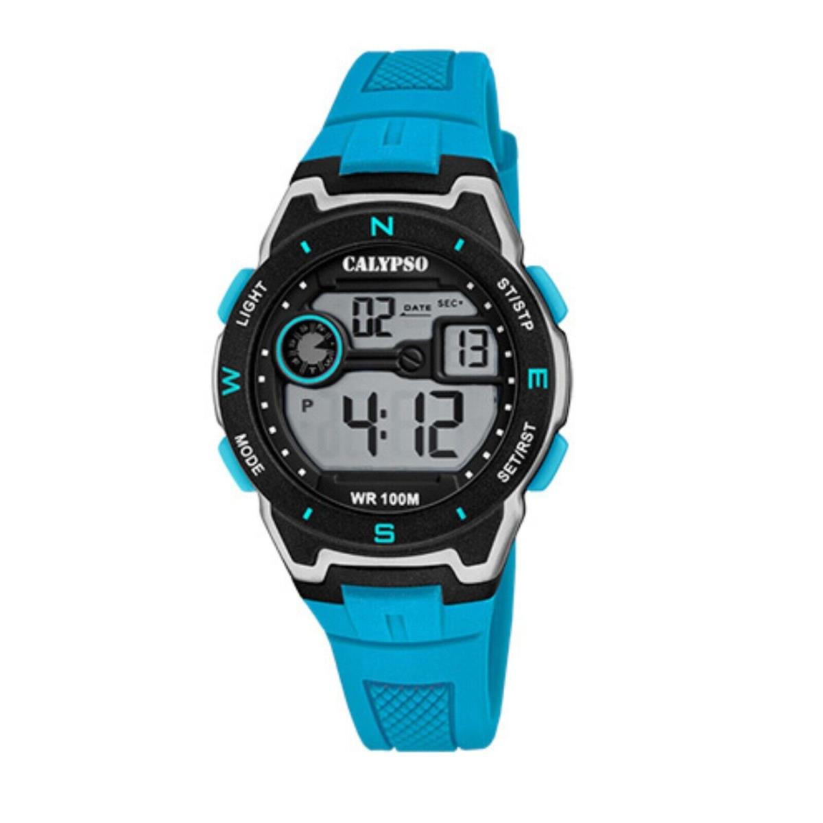 Festina Calypso 35mm Boys Digital Watch Date Timer Chrono Alarm Light - K5853 Teal