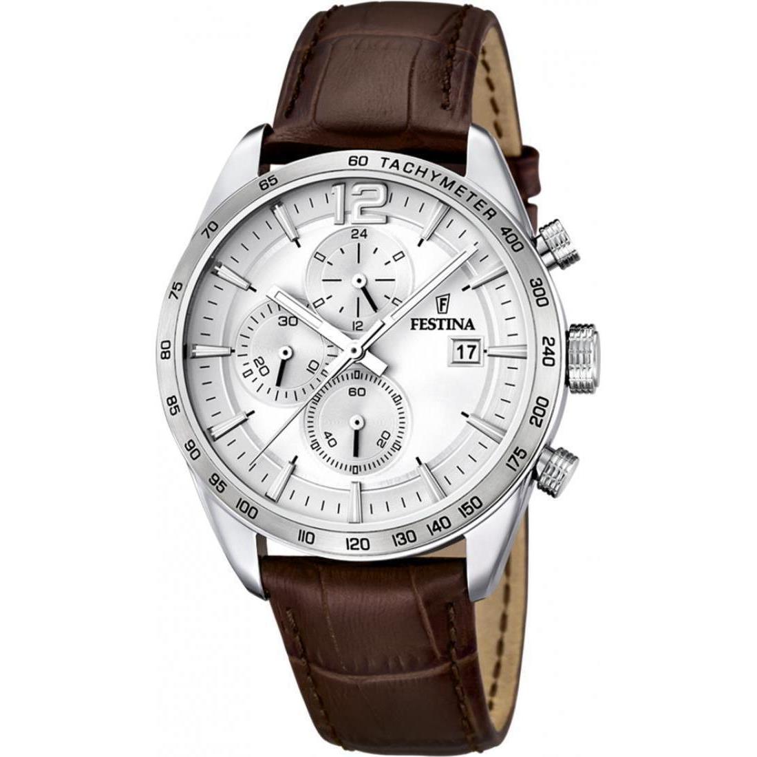 Festina Men Analog Quartz Casual Watch Classic Dress Waterproof Chronograph 44mm