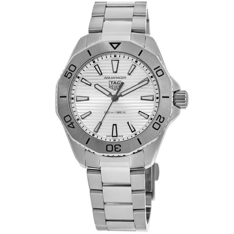 Tag Heuer Aquaracer Quartz Grey Dial Steel Men`s Watch WBP1111.BA0627 - Face: Silver, Dial: Silver, Band: Silver