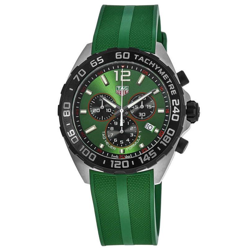 Tag Heuer Formula 1 Quartz Chronograph Green Men`s Watch CAZ101AP.FT8056 - Face: Green, Dial: Green, Band: Green