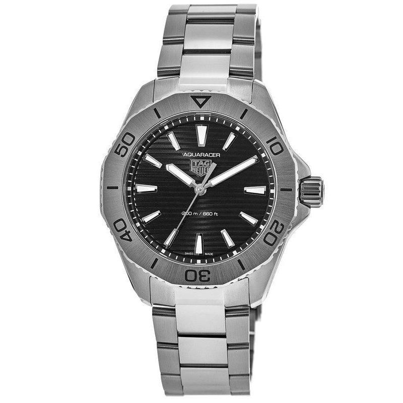 Tag Heuer Aquaracer Quartz Black Dial Steel Men`s Watch WBP1110.BA0627 - Face: Black, Dial: Black, Band: Silver