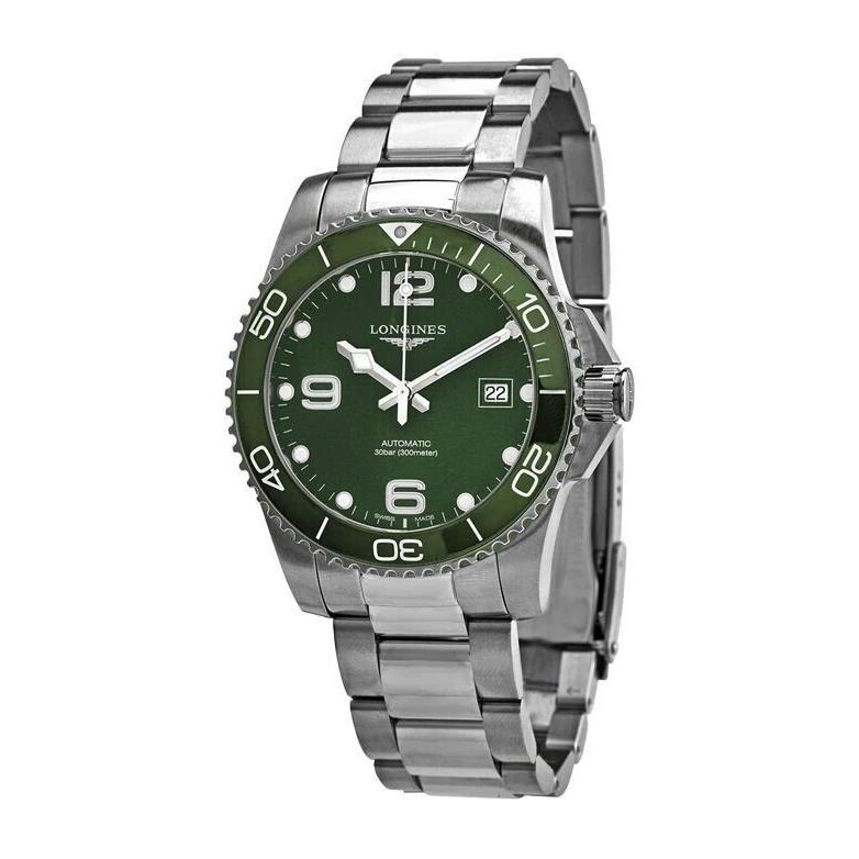 Longines Hydroconquest Auto Green Dial Steel 41mm Men`s Watch L3.781.4.06.6