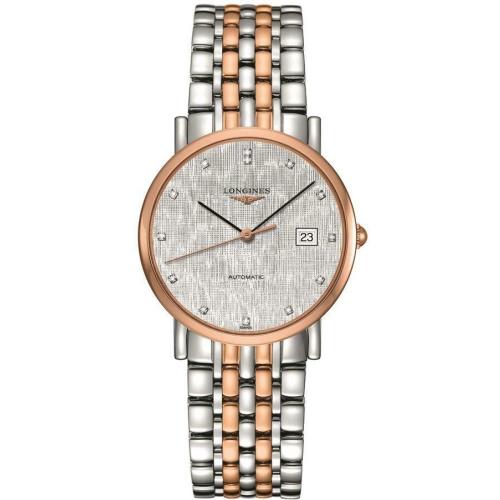 Longines Elegant Diamond Steel 18K Rose Gold Womens Casual Watch L48095777