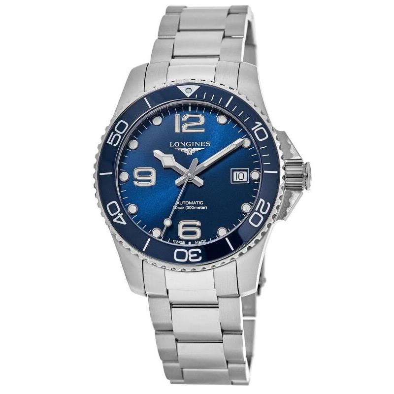 Longines Hydroconquest Automatic 39mm Blue Dial Men`s Watch L3.780.4.96.6 - Face: Blue, Dial: Blue, Band: Silver