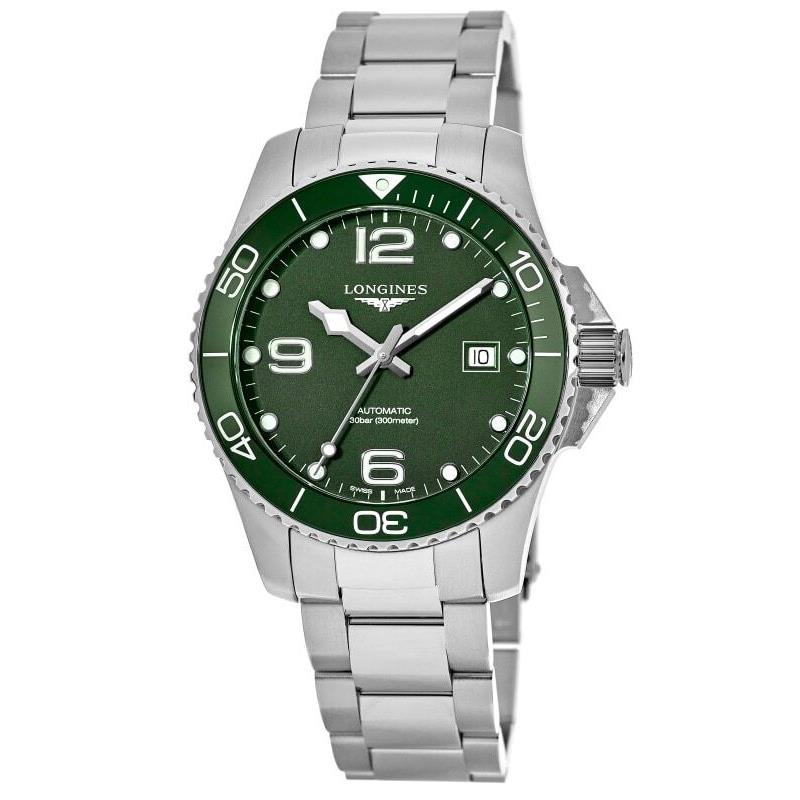 Longines Hydroconquest Automatic Green Dial Steel Men`s Watch L3.782.4.06.6