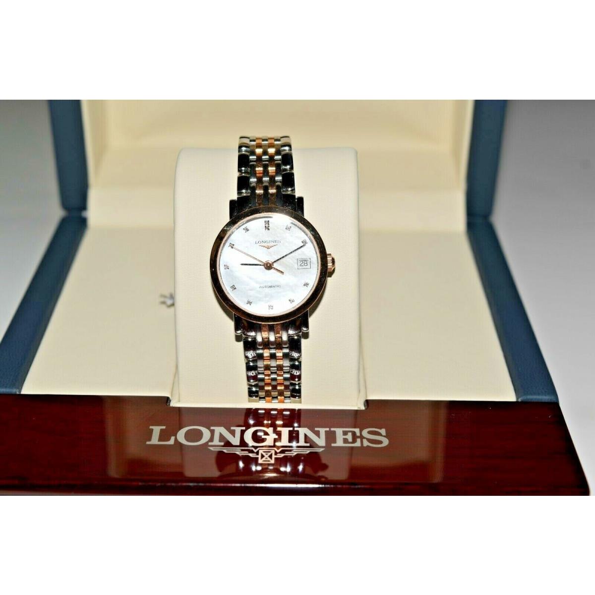 Longines Elegant Women`s Automatic Diamond RG SS L43095877 Watch