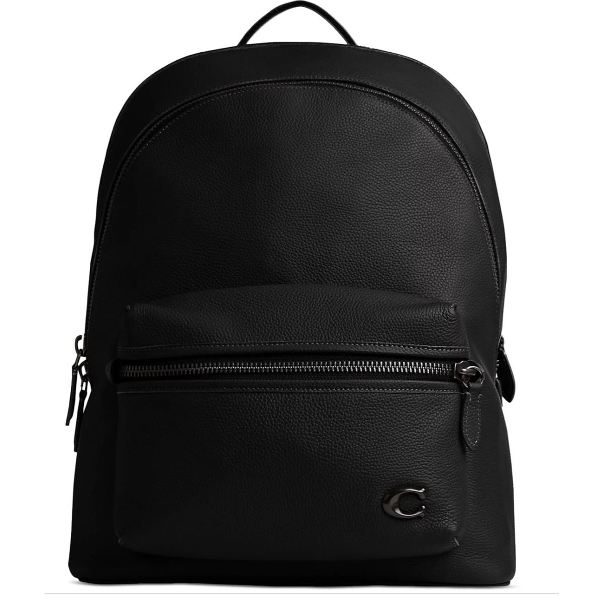 Coach Men`s Charter Pebble Leather Backpack Black