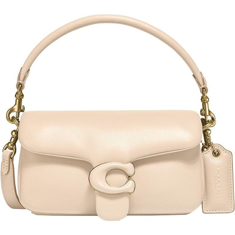 Coach Leather Covered Tabby Shoulder Bag 18 Ivory One Size For Woman