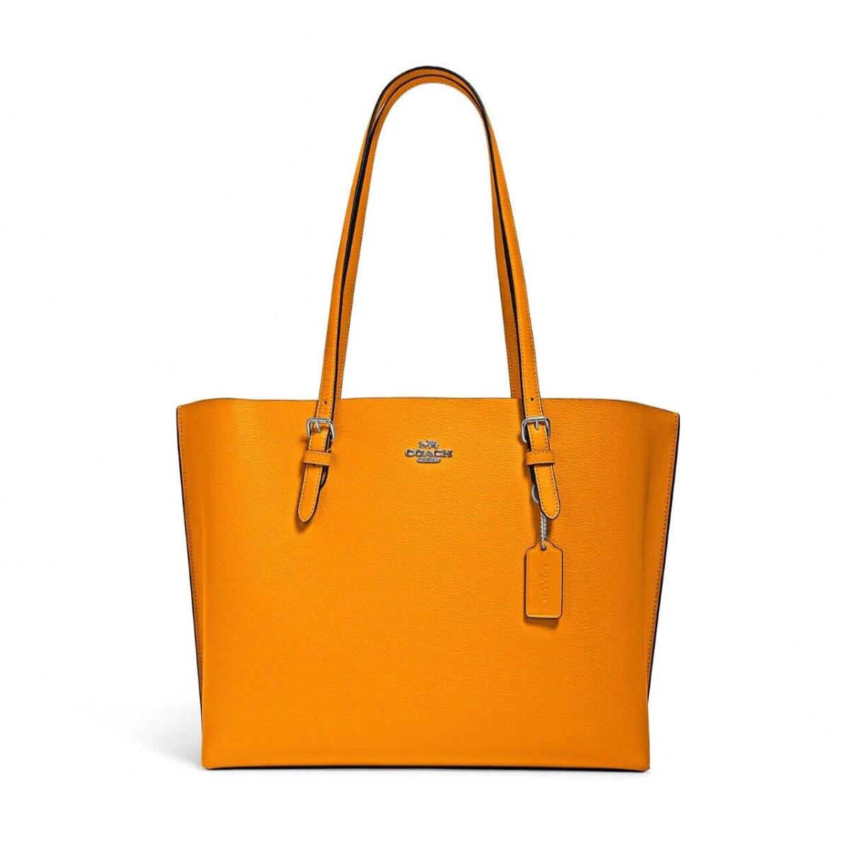 Coach Women`s Pebble Leather Mollie Large Tote Bag Papaya Orange 1671