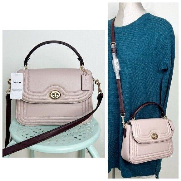 Coach Marlie Top Handle Satchel In Colorblock with Border Quilting Leather