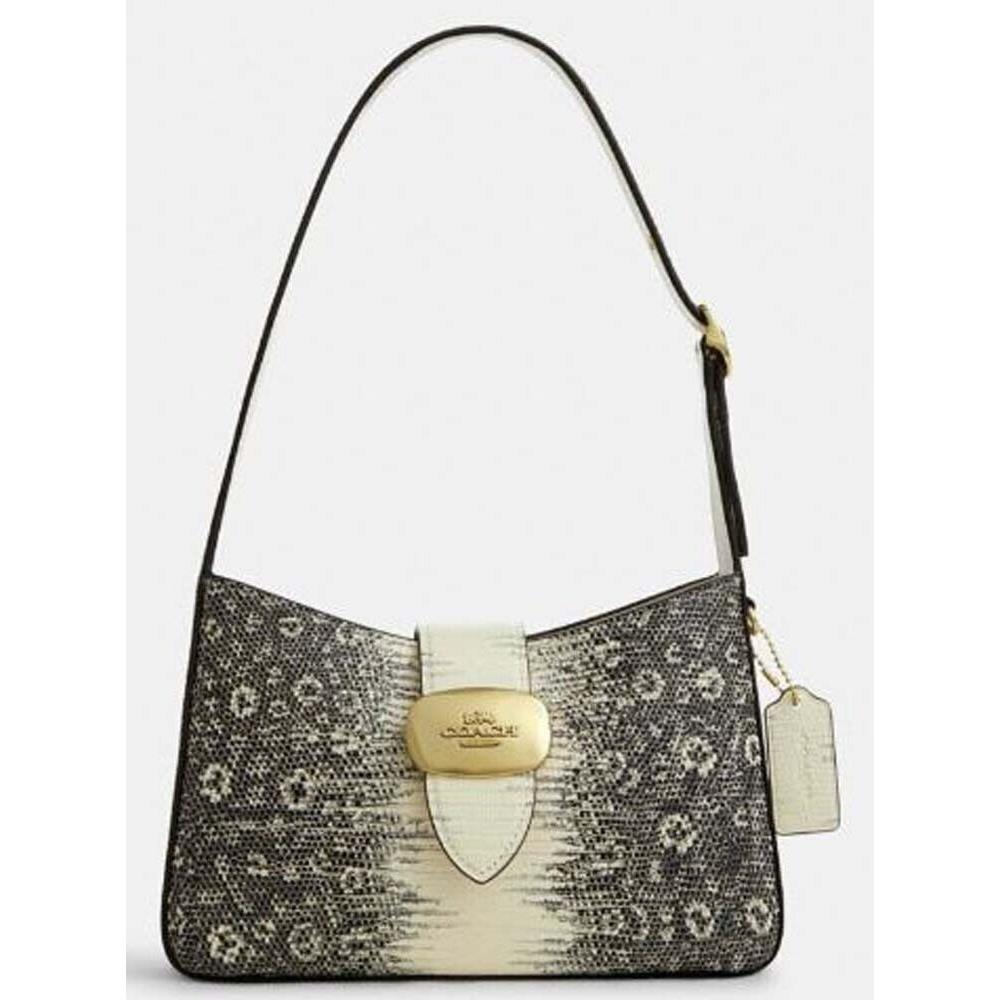 Coach Natural Lizard Embossed and Smooth Leather Eliza Shoulder Bag CR352