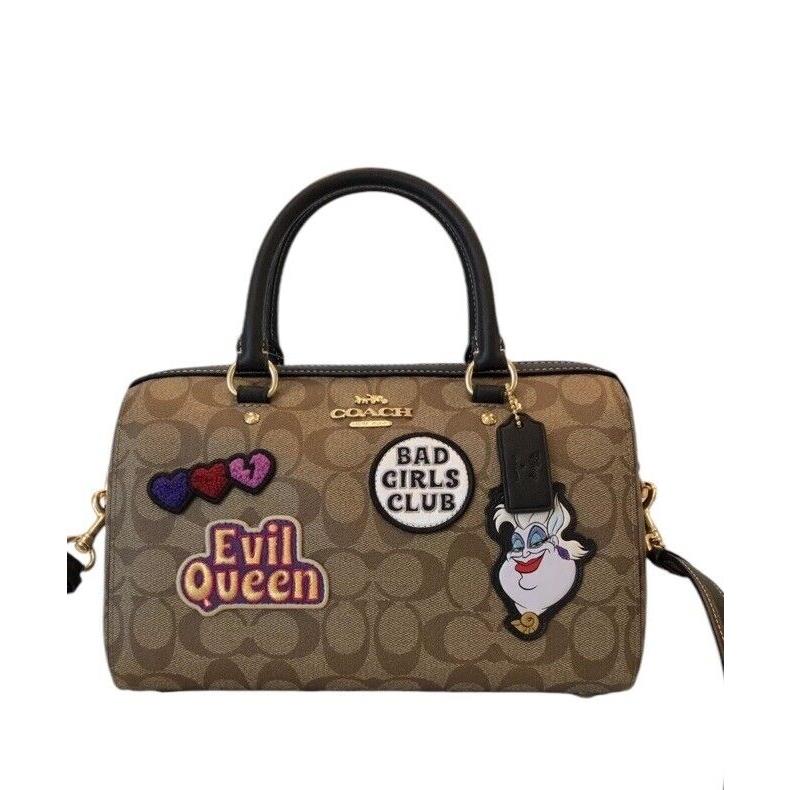 Disney X Coach Rowan Villains Satchel Bag In Signature Canvas with Patches