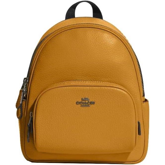 Coach Women`s Mini Court Backpack Pebble Leather - Buttercup One Size Backpack