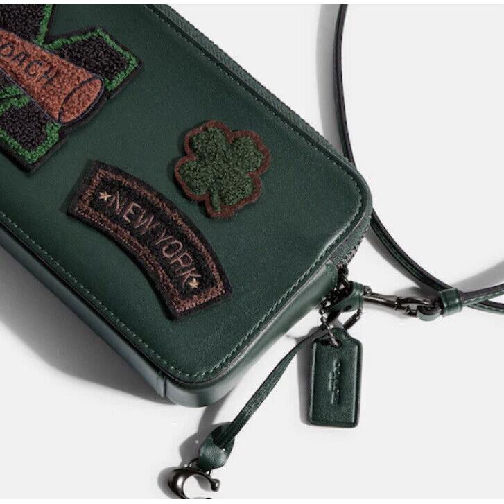 Coach Bag Kira Crossbody Leather Nyc College Patch Football Green