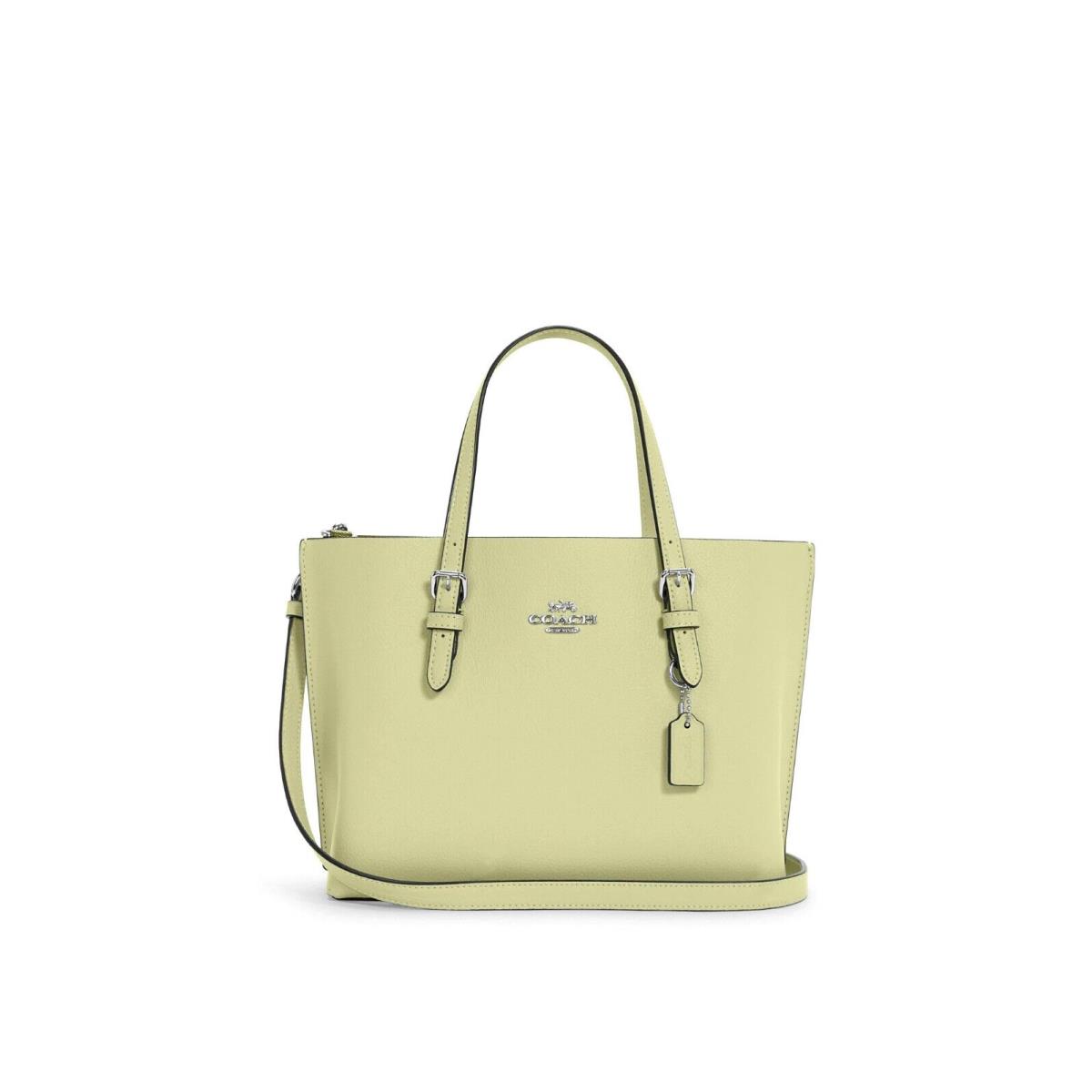 Coach Women`s Pebble Leather Mollie Tote 25 Pale Lime Green C4084